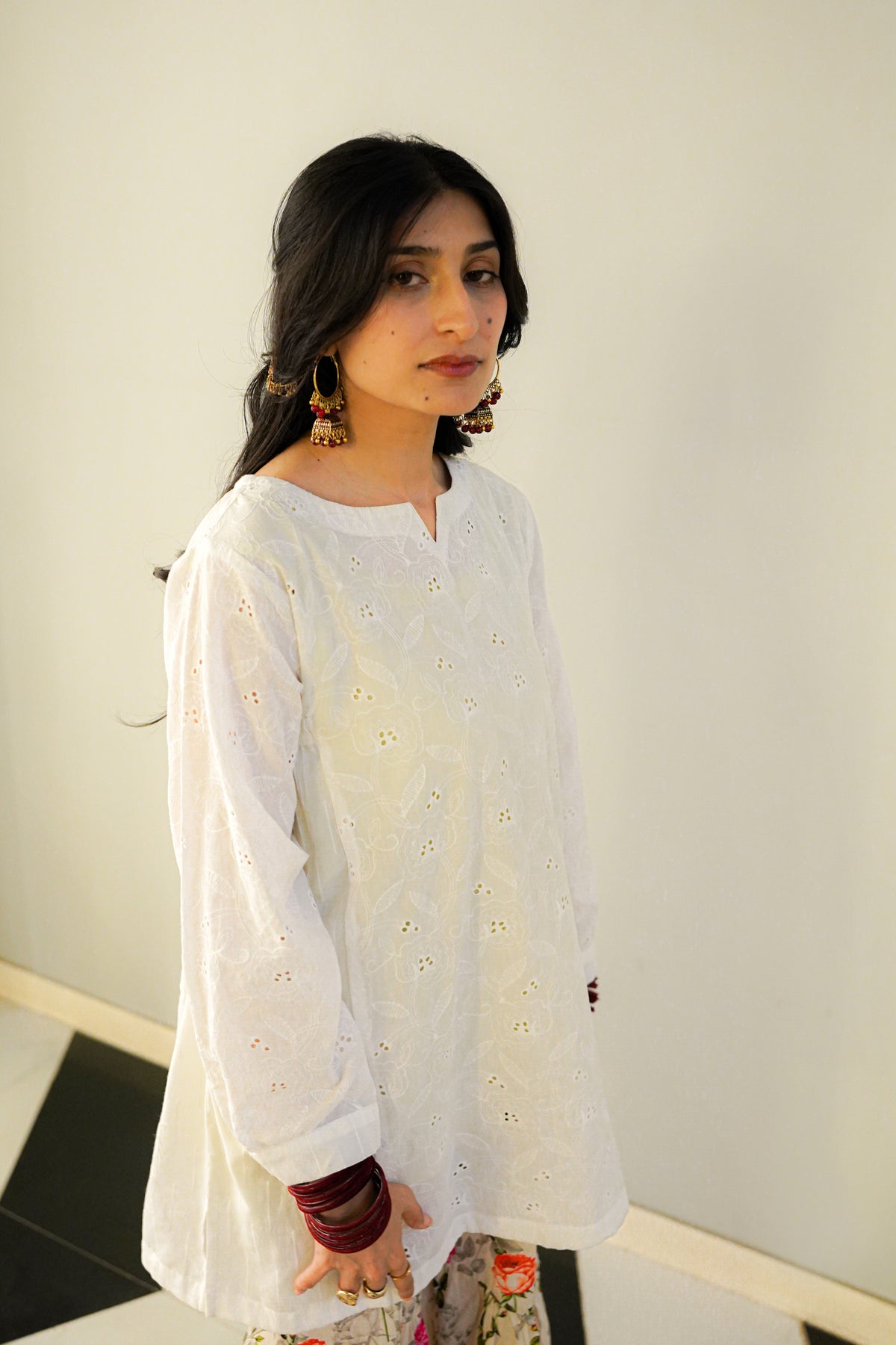 White Chikankari Shirt