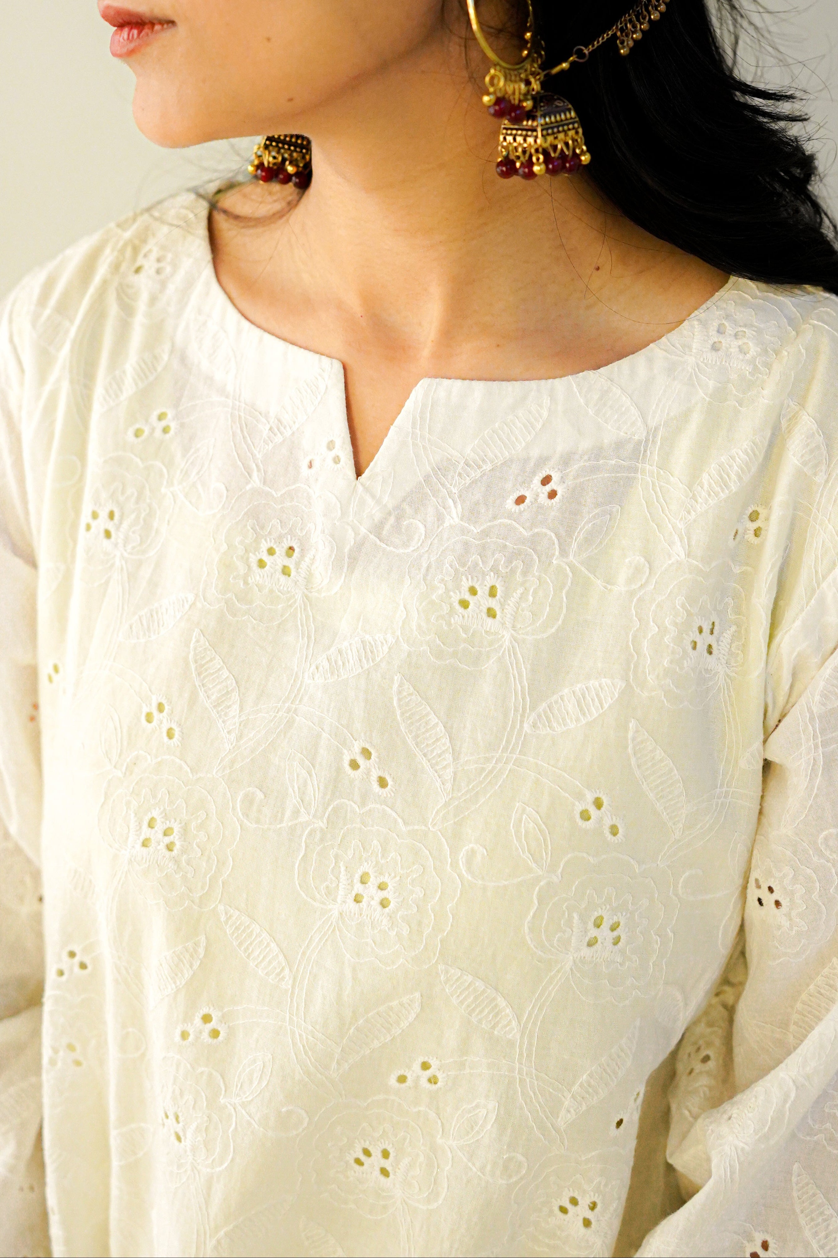 White Chikankari Shirt