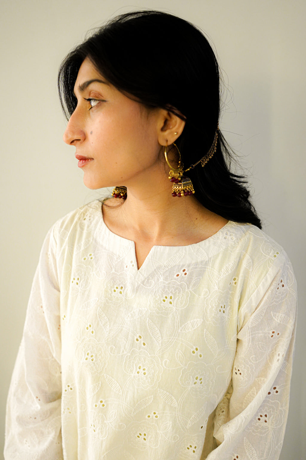 White Chikankari Shirt