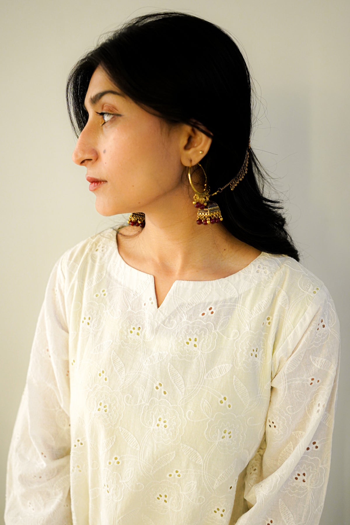 White Chikankari Shirt